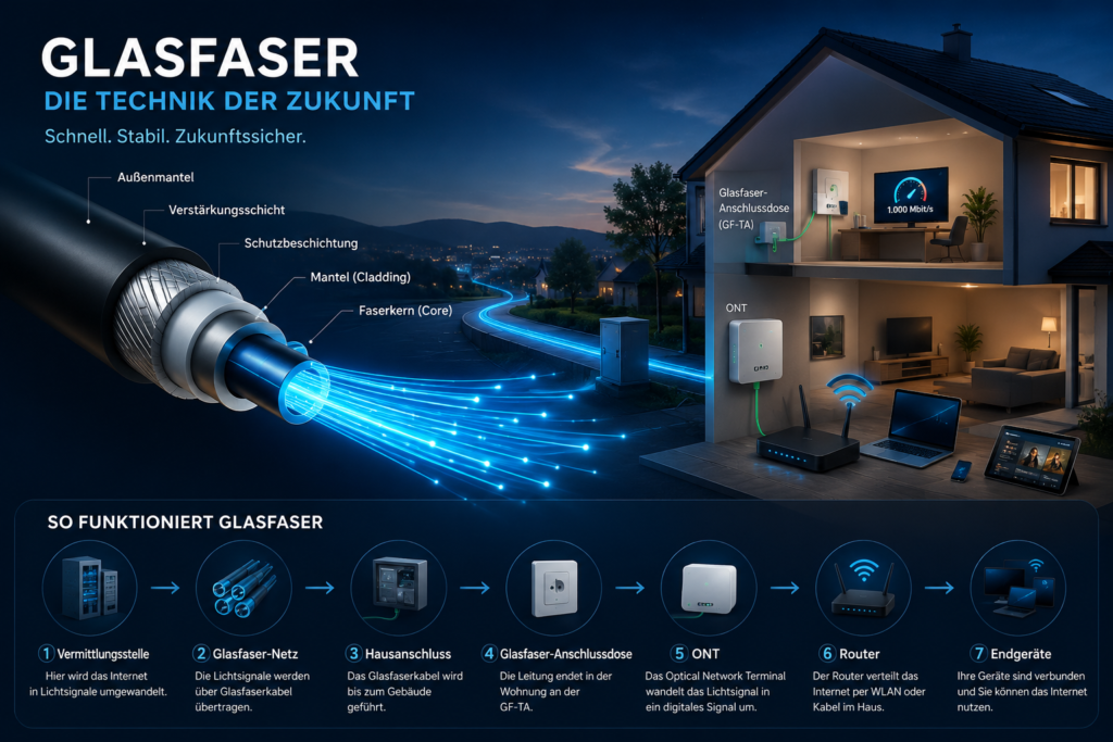 Wie funktioniert Glasfaser