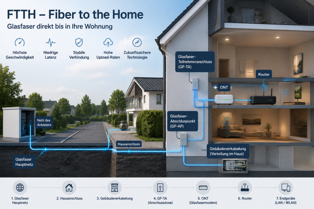 Was ist FTTH – Fiber to the Home einfach erklärt