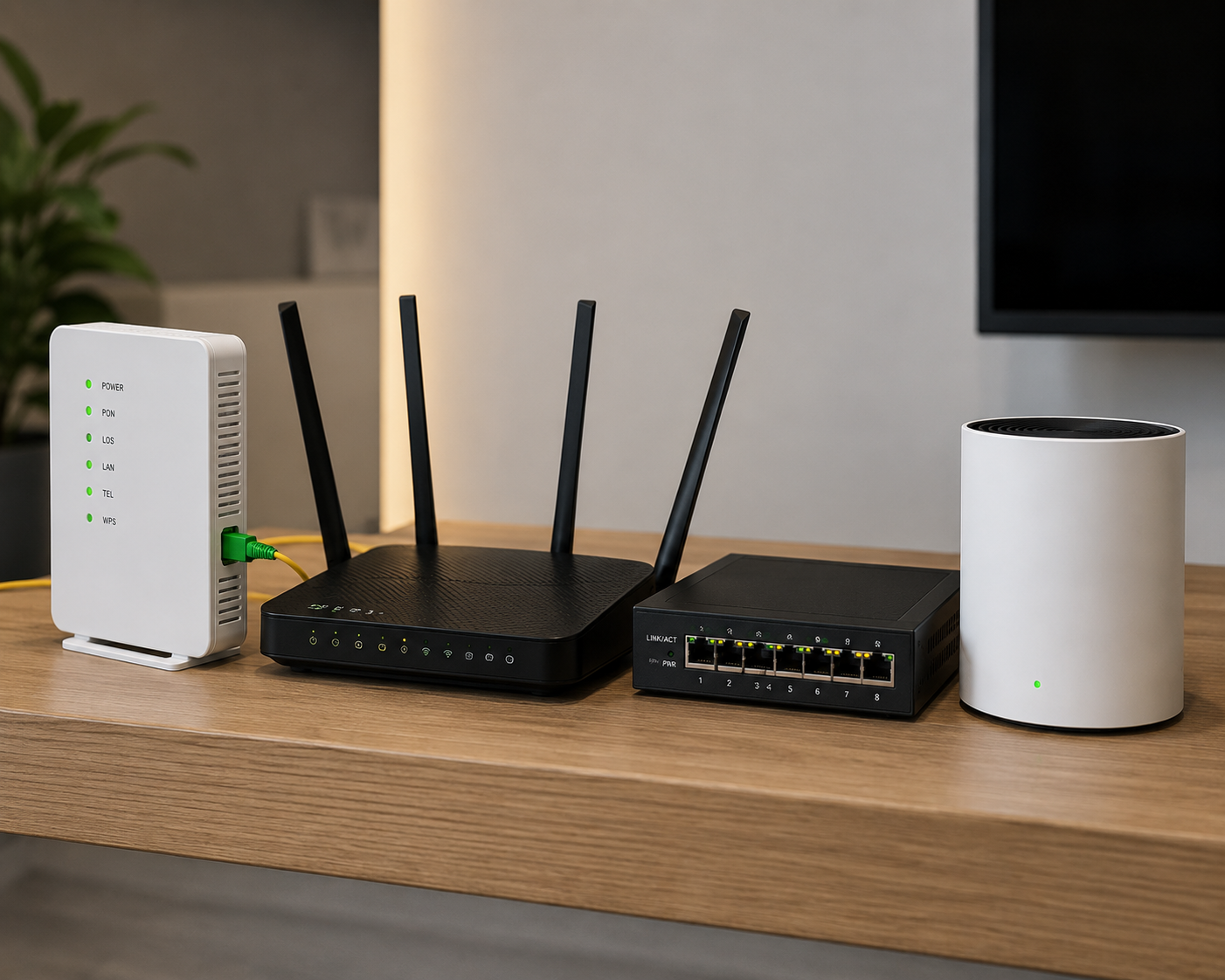 FTTH Router und ONT Installation in einem Heimnetzwerk